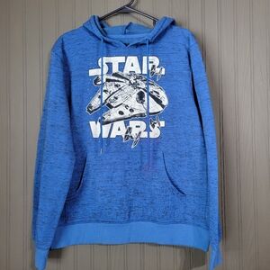 Star Wars Millennium Falcon Graphic Hooded Sweatshirt Blue Men's Medium